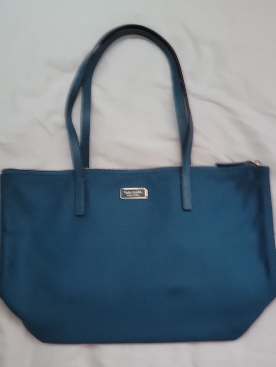 kate spade Handbags - Kate Spade Hayden Deep Teal Nylon zip-top tote